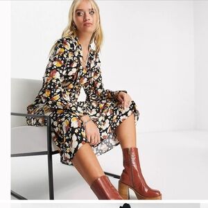 & Other Stories Paris Atelier Whimsygoth Grunge Baddie Dress Midaxi Dress Dark